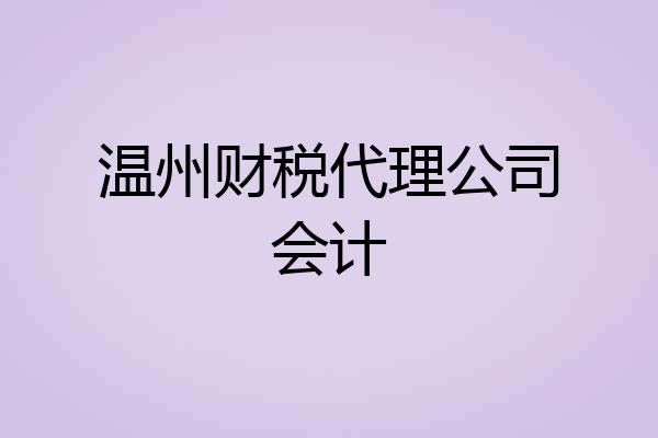 温州财税代理公司会计