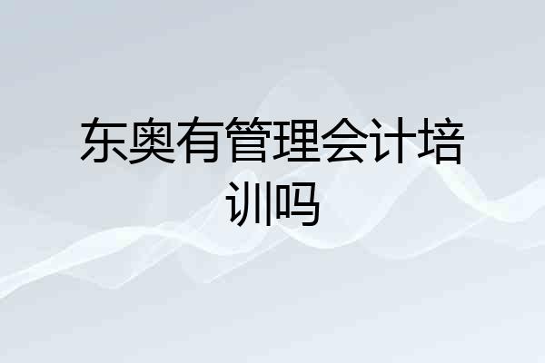 东奥有管理会计培训吗