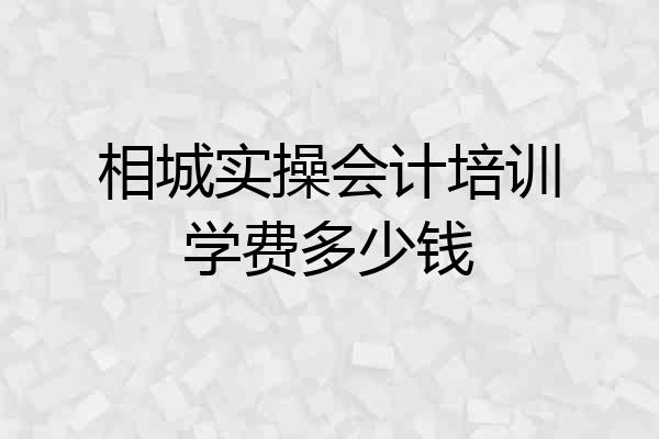 相城实操会计培训学费多少钱