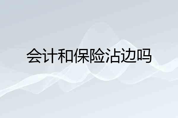 会计和保险沾边吗