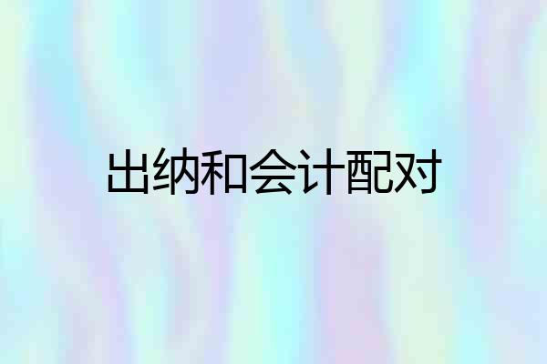 出纳和会计配对