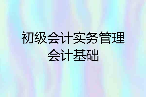 初级会计实务管理会计基础
