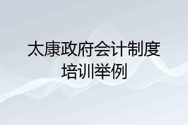 太康政府会计制度培训举例