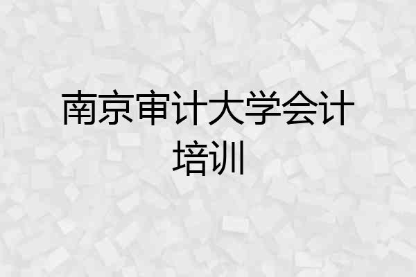 南京审计大学会计培训