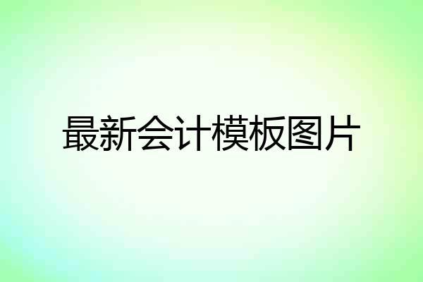 最新会计模板图片