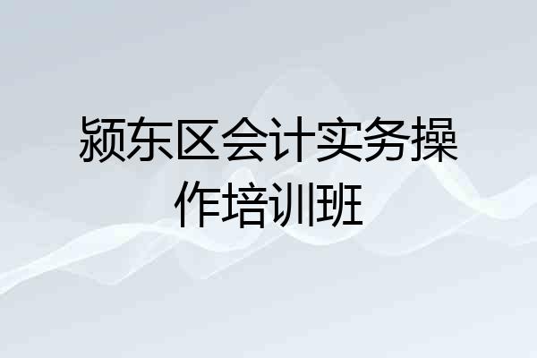 颍东区会计实务操作培训班