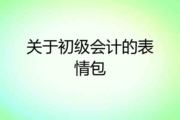 关于初级会计的表情包