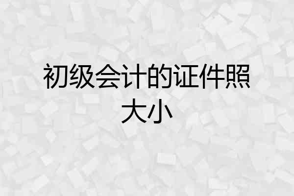 初级会计的证件照大小