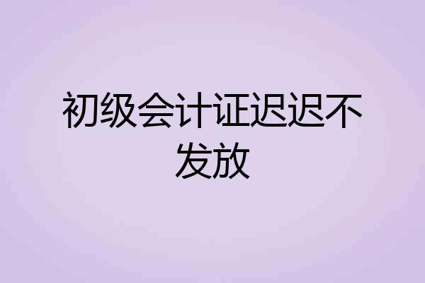 初级会计证迟迟不发放