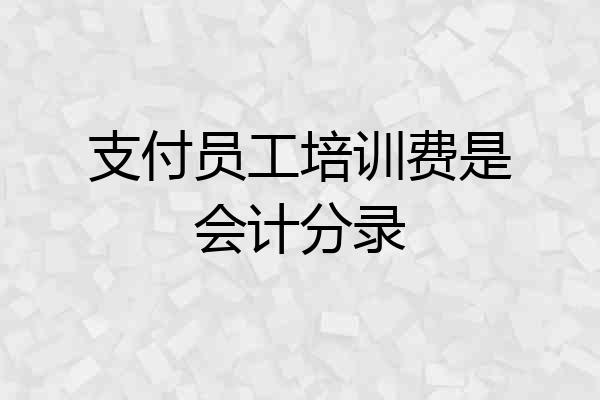 支付员工培训费是会计分录