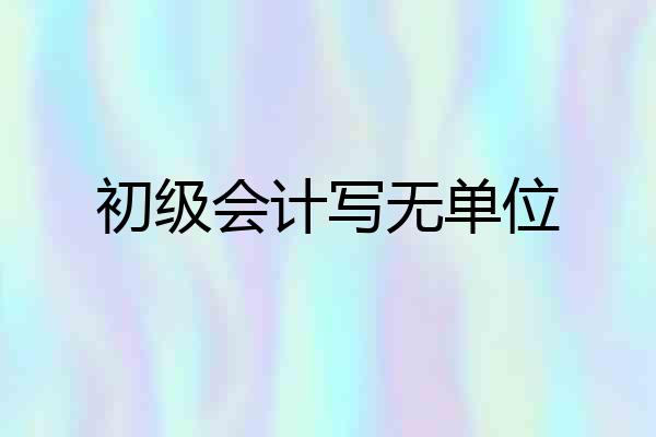 初级会计写无单位