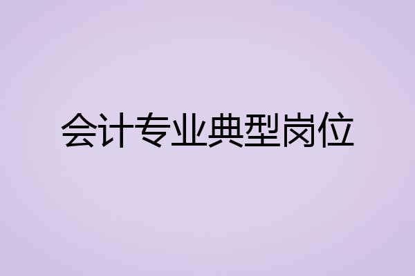 会计专业典型岗位