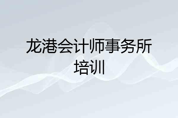 龙港会计师事务所培训