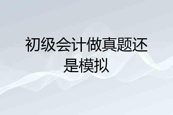 初级会计做真题还是模拟