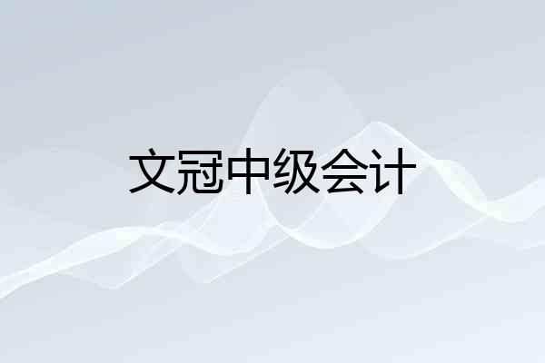 文冠中级会计