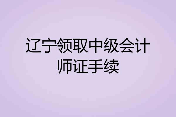 辽宁领取中级会计师证手续