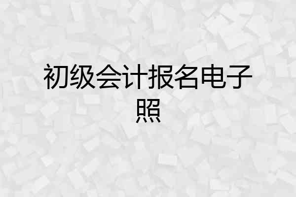初级会计报名电子照