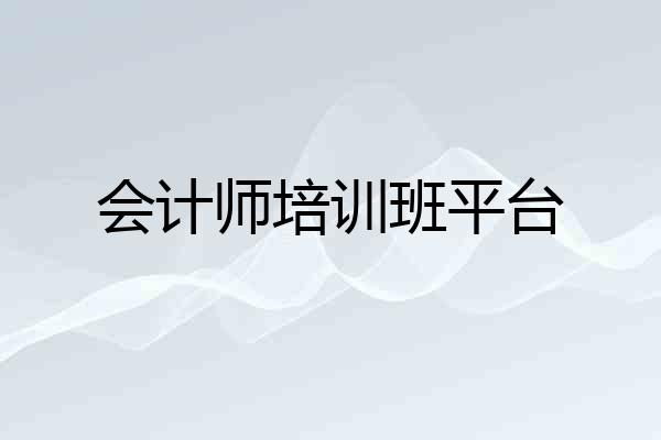 会计师培训班平台