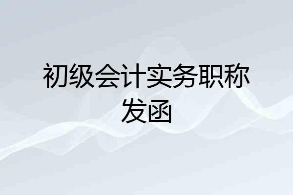 初级会计实务职称发函