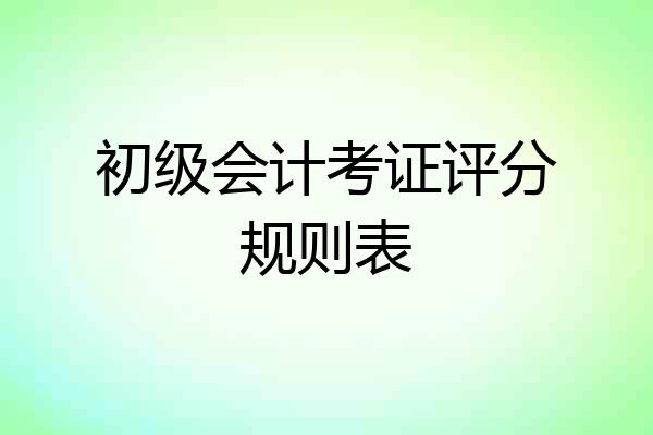 初级会计考证评分规则表