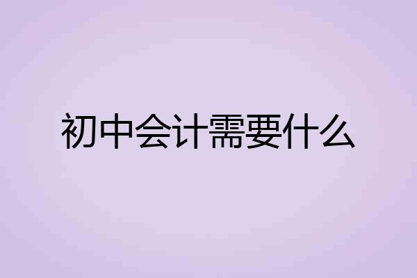 初中会计需要什么