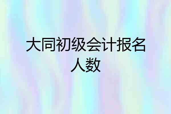 大同初级会计报名人数