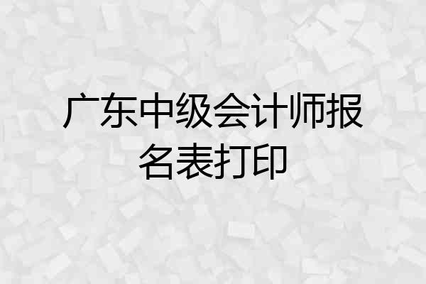广东中级会计师报名表打印