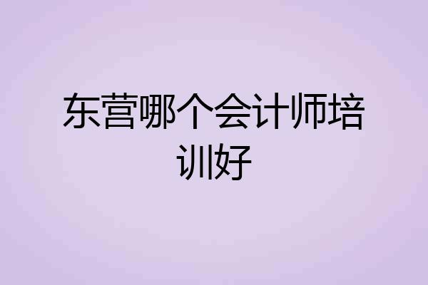 东营哪个会计师培训好