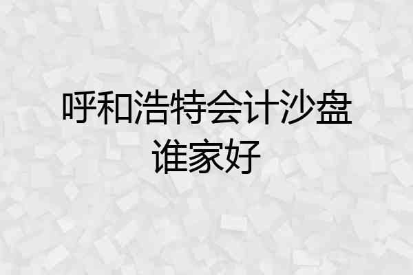 呼和浩特会计沙盘谁家好