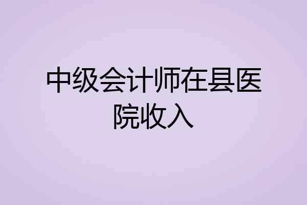 中级会计师在县医院收入