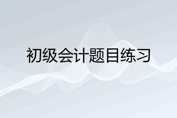 初级会计题目练习