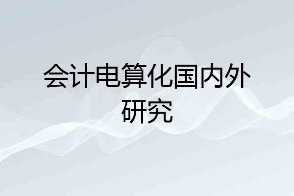会计电算化国内外研究