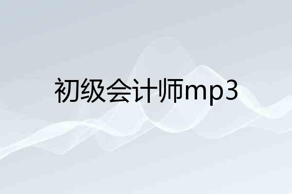初级会计师mp3
