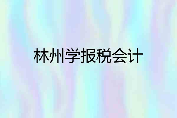 林州学报税会计