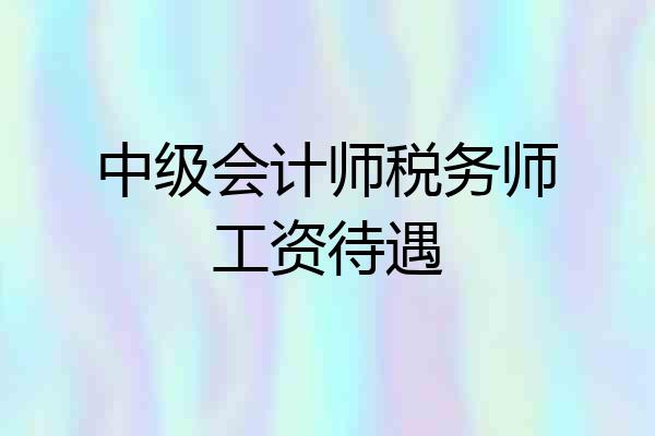 中级会计师税务师工资待遇