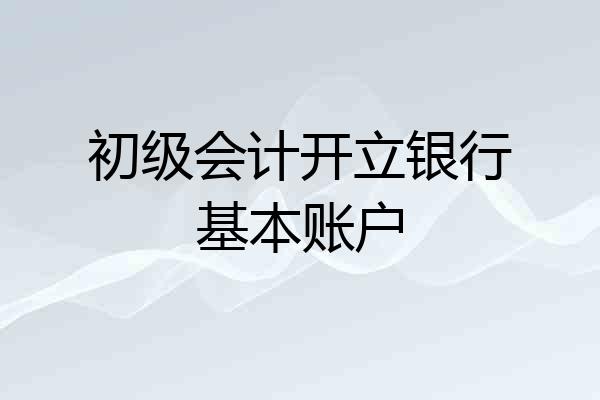 初级会计开立银行基本账户