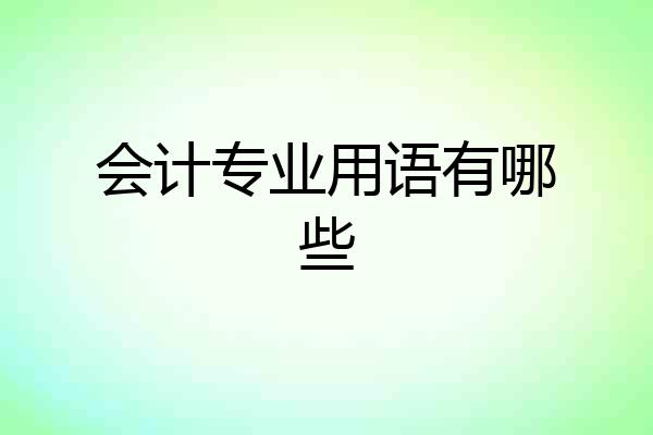 会计专业用语有哪些