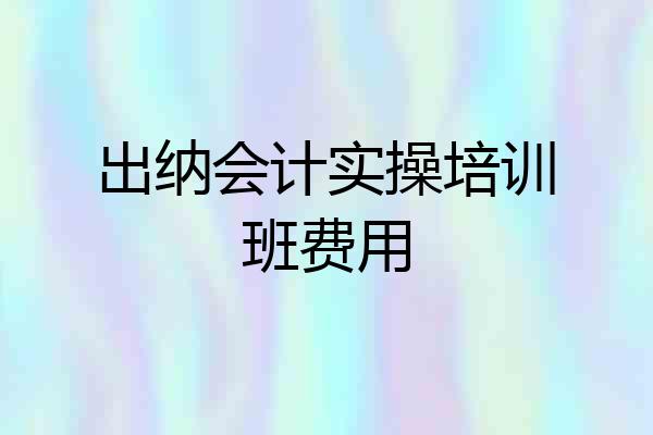 出纳会计实操培训班费用