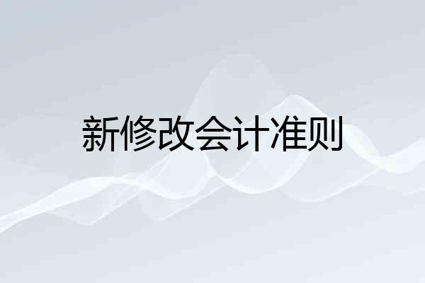 新修改会计准则