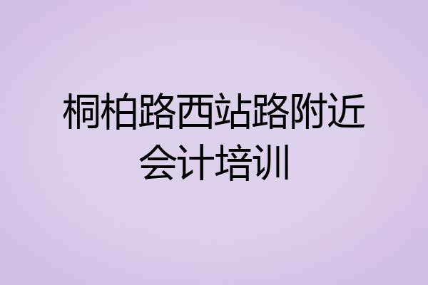 桐柏路西站路附近会计培训