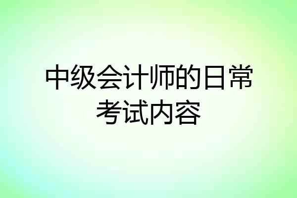 中级会计师的日常考试内容