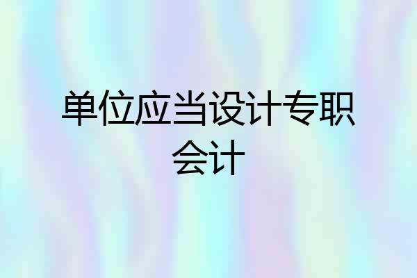 单位应当设计专职会计