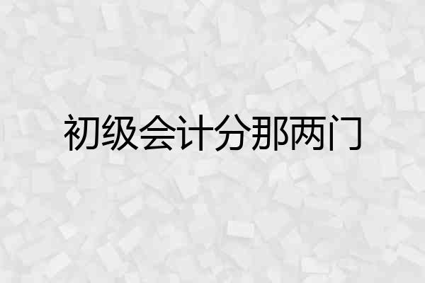 初级会计分那两门