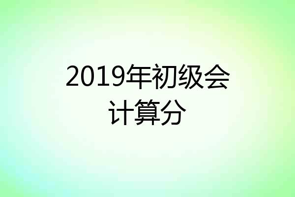 2019年初级会计算分