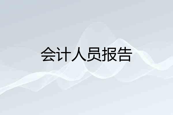 会计人员报告