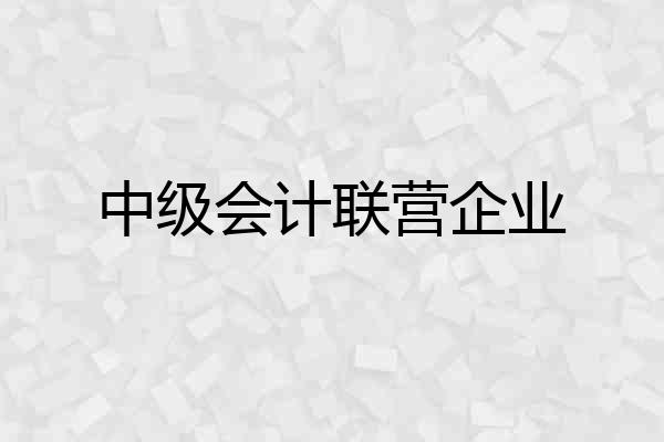 中级会计联营企业