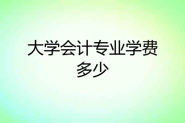 大学会计专业学费多少