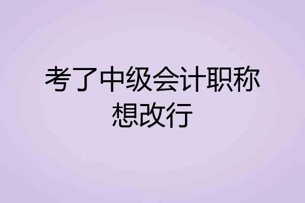 考了中级会计职称想改行