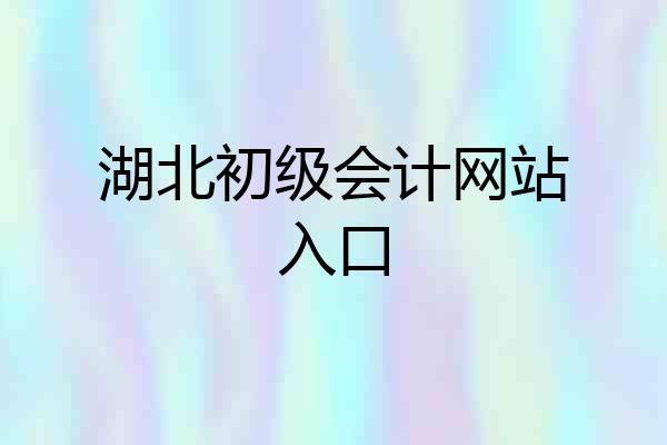 湖北初级会计网站入口