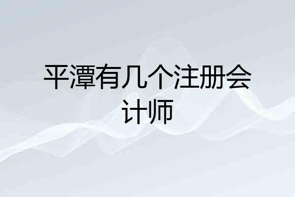 平潭有几个注册会计师